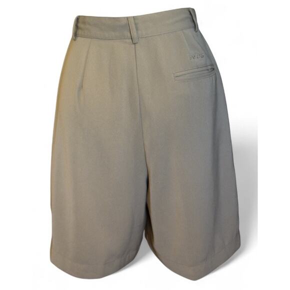 Top Flite by Spalding Long Pleated Golf Trouser Shorts Size 27 Cool Taupe Preppy - Picture 3 of 10